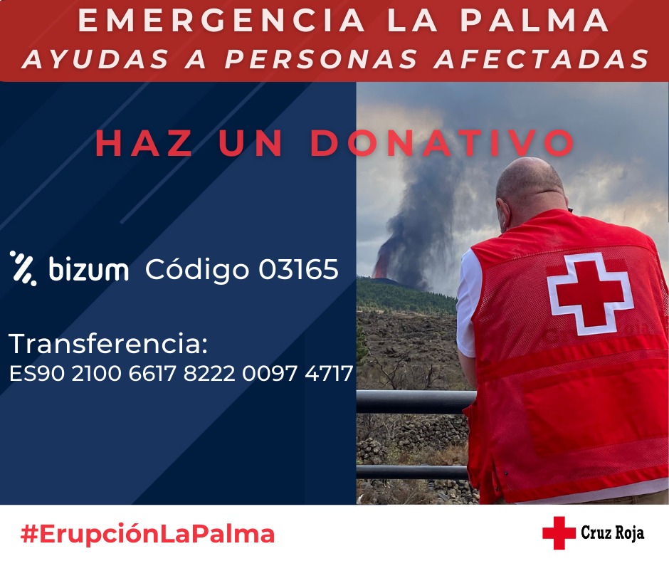 Diater Laboratorios dona 5.000€ a Cruz Roja Española para ayudar a las personas afectadas por la erupción del volcán de La Palma